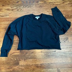 Joy lab cropped black crew neck sweatshirt
